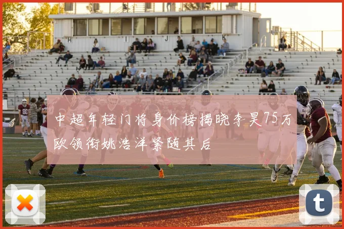 中超年轻门将身价榜揭晓李昊75万欧领衔姚浩洋紧随其后